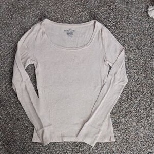 Faded Glory Women's Cream Long Sleeve Top